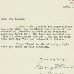 Letter: 1947 April 18