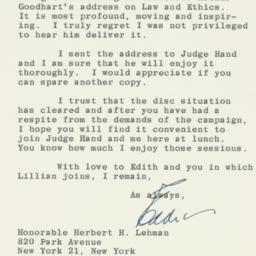 Letter: 1958 October 31