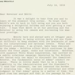 Letter: 1958 July 14