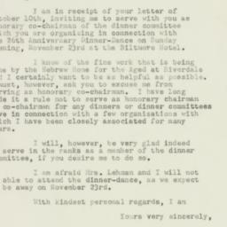 Letter: 1952 October 14