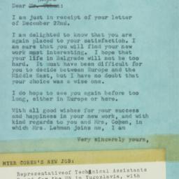 Letter: 1951 December 31