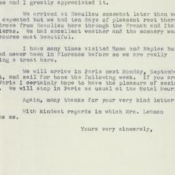 Letter: 1953 September 16