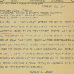 Telegram: 1942 February 23