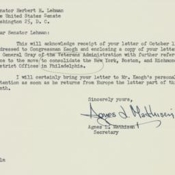 Letter: 1951 October 15