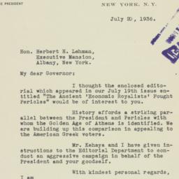 Letter: 1936 July 20
