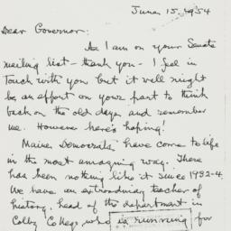 Letter: 1954 June 15