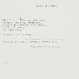 Letter: 1935 March 15
