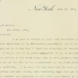 Letter: 1908 June 10