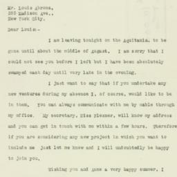 Letter: 1926 May 25