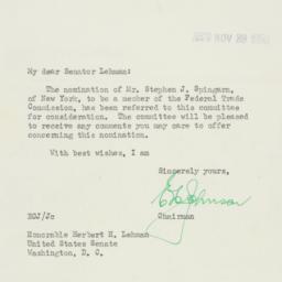 Letter: 1950 November 28