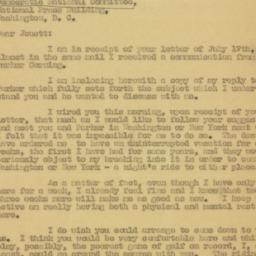 Letter: 1930 July 22
