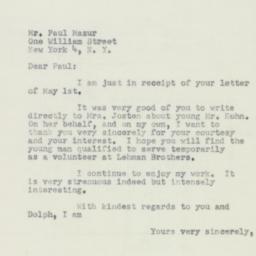 Letter: 1950 May 11
