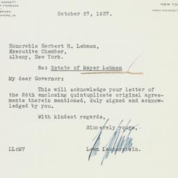 Letter: 1937 October 27