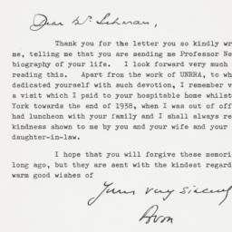 Letter: 1963 April 29