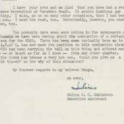 Letter: 1954 February 1