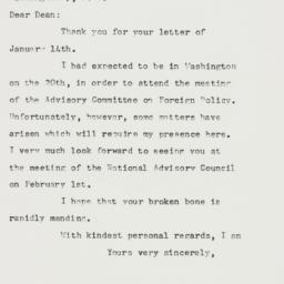 Letter: 1958 January 18