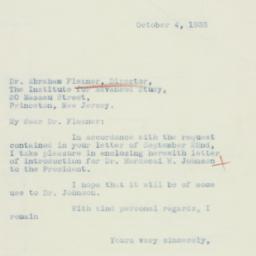 Letter: 1933 October 4