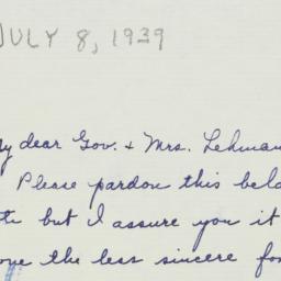 Letter: 1939 July 8