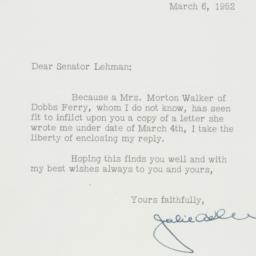 Letter: 1952 March 6