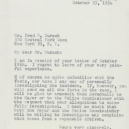 Letter: 1954 October 23