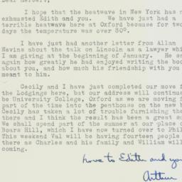 Letter: 1963 August 2
