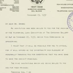 Letter: 1937 November 15
