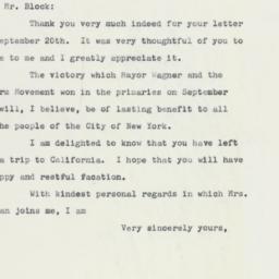Letter: 1961 September 27