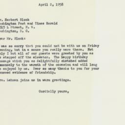 Letter: 1958 April 2