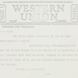 Telegram: 1936 June 26