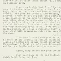 Letter: 1958 January 24