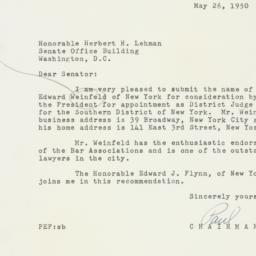 Letter: 1950 May 26