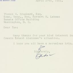 Letter: 1951 April 27