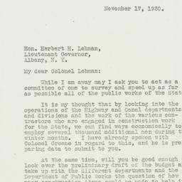Letter: 1930 November 17