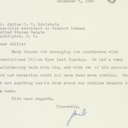 Letter: 1950 December 7