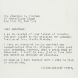 Letter: 1954 December 10