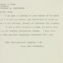 Letter: 1947 November 7