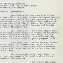 Letter: 1958 April 3