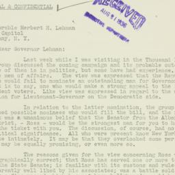 Letter: 1936 August 20