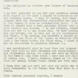 Letter: 1954 December 10