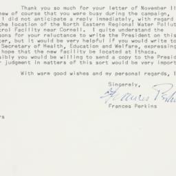 Letter: 1961 November 22
