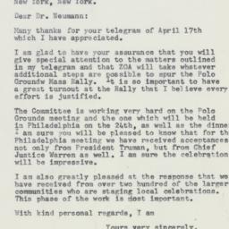 Letter: 1958 April 19