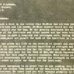 Letter: 1930 October 31