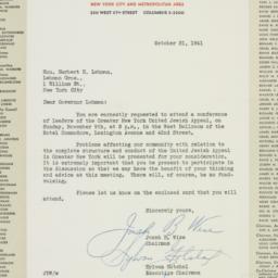 Letter: 1941 October 31
