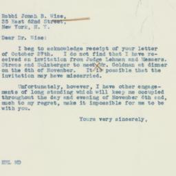 Letter: 1937 October 29