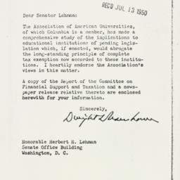 Letter: 1950 July 11