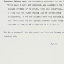 Memorandum: 1962 October 4