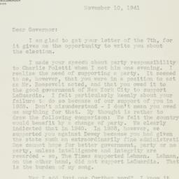 Letter: 1941 November 10