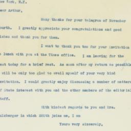 Letter: 1936 November 9