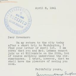Letter: 1941 April 8