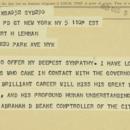 Telegram: 1963 December 5